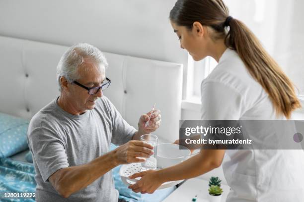 support in home treatment for the virus - hospital food stock pictures, royalty-free photos & images