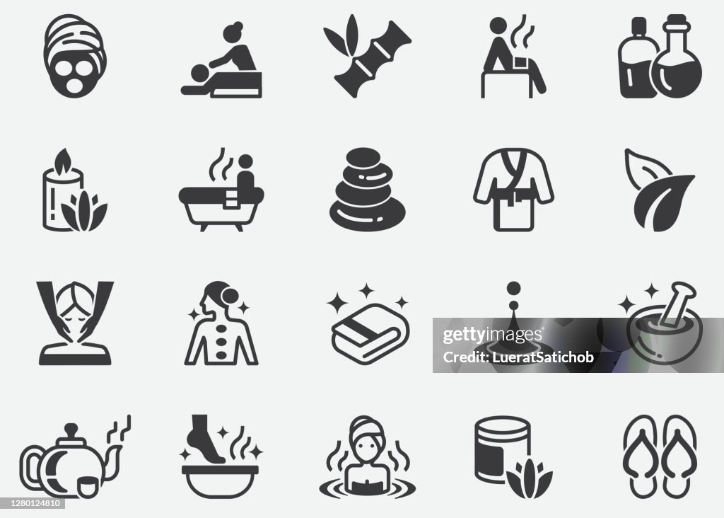 Massage and Spa Pixel Perfect Icons