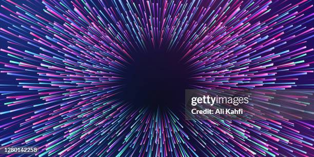 ilustraciones, imágenes clip art, dibujos animados e iconos de stock de abstract radial lines lights motion speed background - ali dia