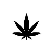 Cannabis black icon.