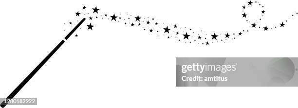 illustrations, cliparts, dessins animés et icônes de piste d’étoile baguette magique - charmeur