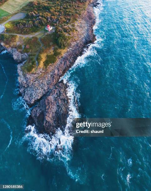 point prim lighthouse - bay of fundy stock pictures, royalty-free photos & images