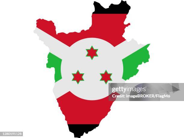 flag in form form of the geographical country, burundi, sub-saharan africa, eastern africa - sub saharan africa landscape stock illustrations