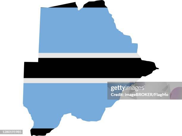 flag in form form of the geographical country, botswana, sub-saharan africa, southern africa - sub saharan africa landscape stock illustrations