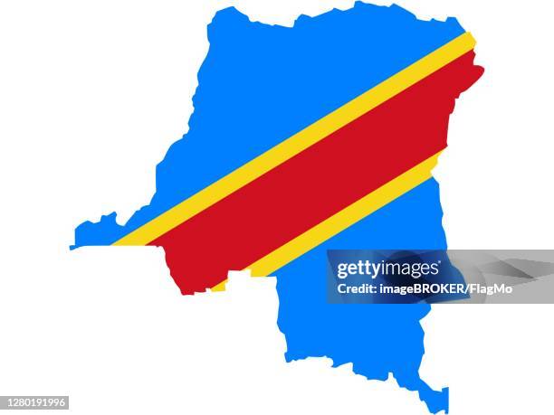 flag in form form of the geographical country, congo, democratic republic of the, sub-saharan africa, middle africa - sub saharan africa landscape stock illustrations