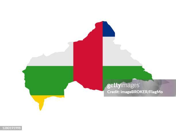 flag in form form of the geographical country, central african republic, sub-saharan africa, middle africa - sub saharan africa landscape stock illustrations