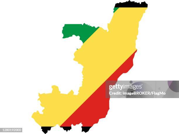 flag in form form of the geographical country, congo, sub-saharan africa, middle africa - sub saharan africa landscape stock illustrations