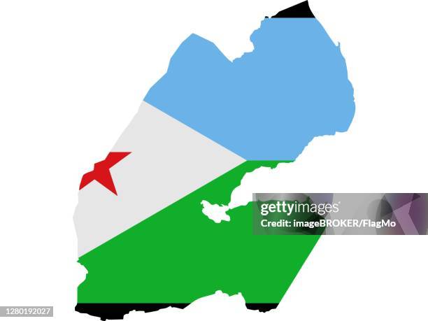 flag in form form of the geographical country, djibouti, sub-saharan africa, eastern africa - sub saharan africa landscape stock illustrations