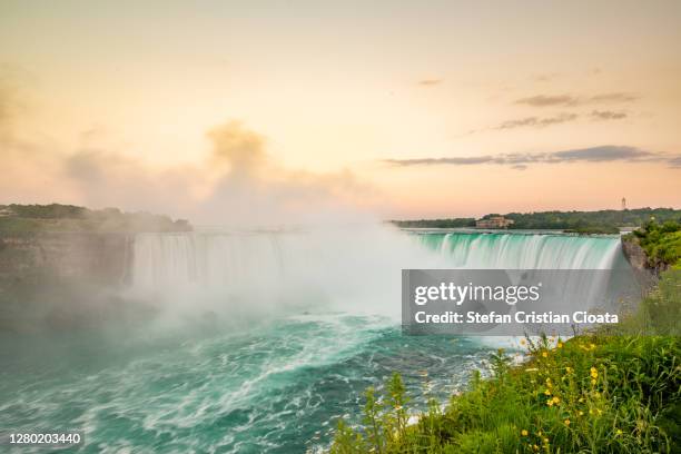 evening in niagara falls. canada - niagara falls spring stock pictures, royalty-free photos & images