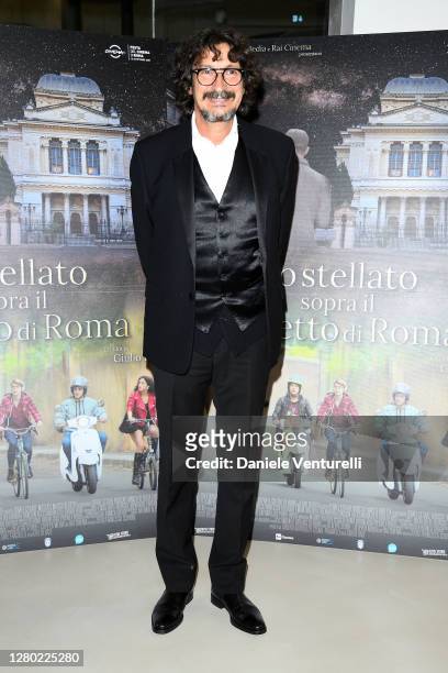Sergio Cammariere attends the photocall of the opening of "Un Cielo Stellato Sopra Il Ghetto Di Roma" on October 14, 2020 in Rome, Italy.