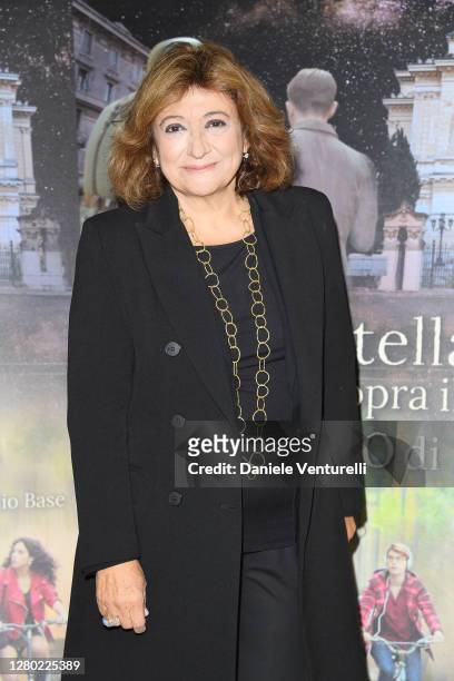 Laura Delli Colli attends the photocall of the opening of "Un Cielo Stellato Sopra Il Ghetto Di Roma" on October 14, 2020 in Rome, Italy.