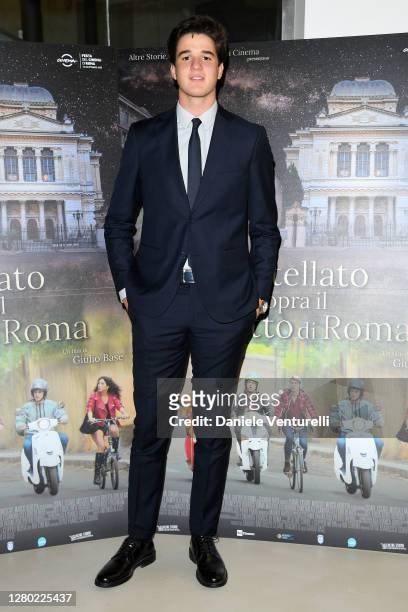 Valerio Base attends the photocall of the opening of "Un Cielo Stellato Sopra Il Ghetto Di Roma" on October 14, 2020 in Rome, Italy.