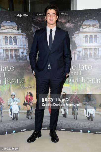 Valerio Base attends the photocall of the opening of "Un Cielo Stellato Sopra Il Ghetto Di Roma" on October 14, 2020 in Rome, Italy.