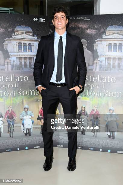 Vittorio Base attends the photocall of the opening of "Un Cielo Stellato Sopra Il Ghetto Di Roma" on October 14, 2020 in Rome, Italy.