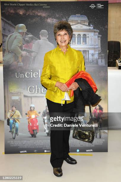 Aurora Cancian attends the photocall of the opening of "Un Cielo Stellato Sopra Il Ghetto Di Roma" on October 14, 2020 in Rome, Italy.