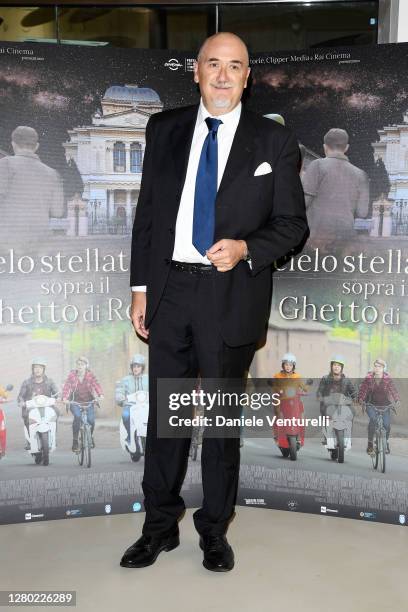 Paolo Fosso attends the photocall of the opening of "Un Cielo Stellato Sopra Il Ghetto Di Roma" on October 14, 2020 in Rome, Italy.