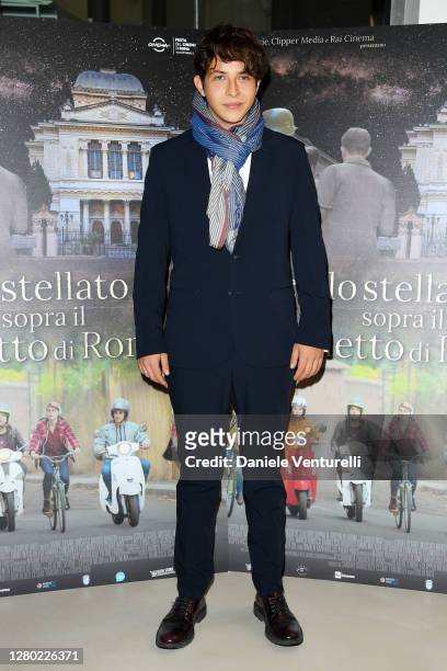 Francesco Rodrigo attends the photocall of the opening of "Un Cielo Stellato Sopra Il Ghetto Di Roma" on October 14, 2020 in Rome, Italy.