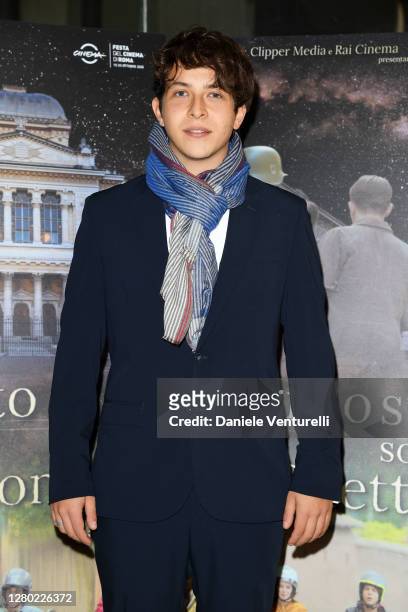 Francesco Rodrigo attends the photocall of the opening of "Un Cielo Stellato Sopra Il Ghetto Di Roma" on October 14, 2020 in Rome, Italy.