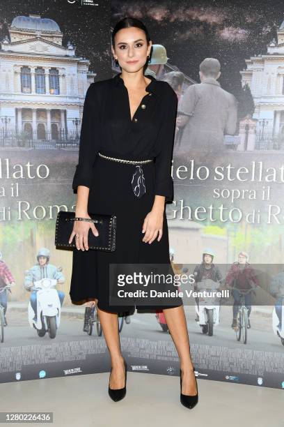 Alessia Maiello attends the photocall of the opening of "Un Cielo Stellato Sopra Il Ghetto Di Roma" on October 14, 2020 in Rome, Italy.