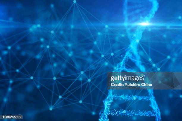 biotechnology molecular structure and network - digital dna bildbanksfoton och bilder