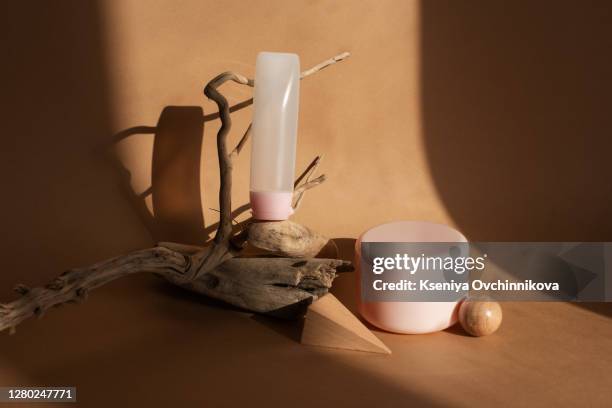 composition with bottles of essential oils on table. natural cosmetics - antiseptic cream stock pictures, royalty-free photos & images