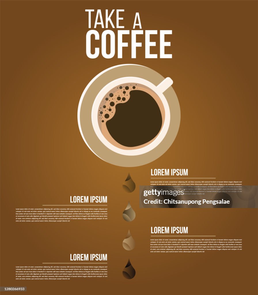 Infographic Coffee Minimal Menu Ingredient Design Vector Template For ...