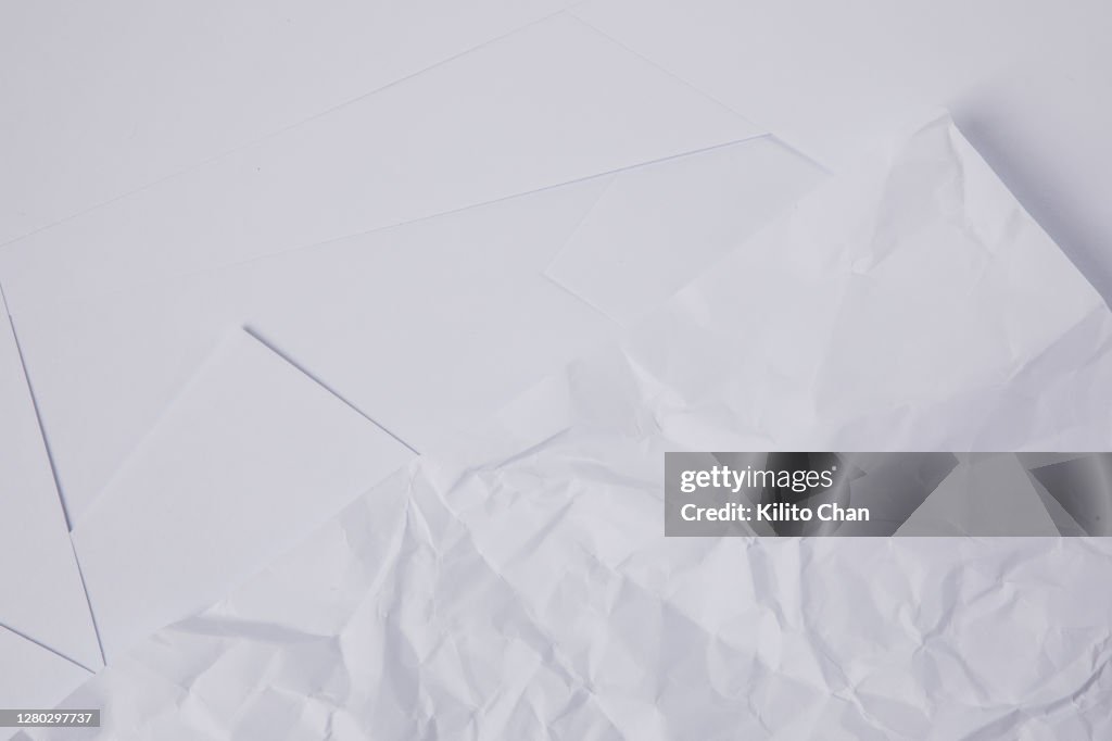 Crumpled White Paper and other plain white paper