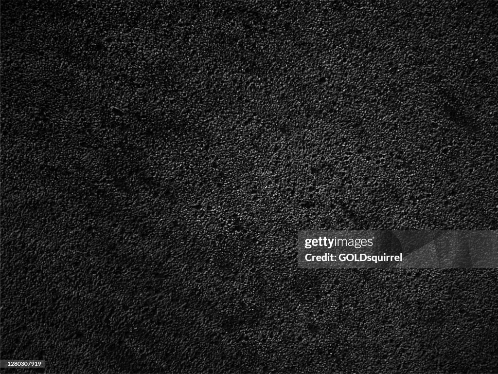 Black sand - amazing mysterious surface with delicate light effect and visible little pebbles - starry sky - finley and densely woven carpet in macro - vector illustration with uneven dark textured background - soft textile