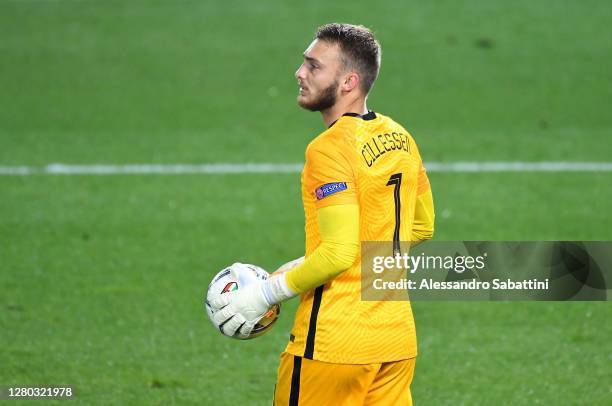 Jasper Cillessen of Netherlands in action during the UEFA Nations League group stage match between Italy and Netherlands at Stadio Atleti Azzurri...