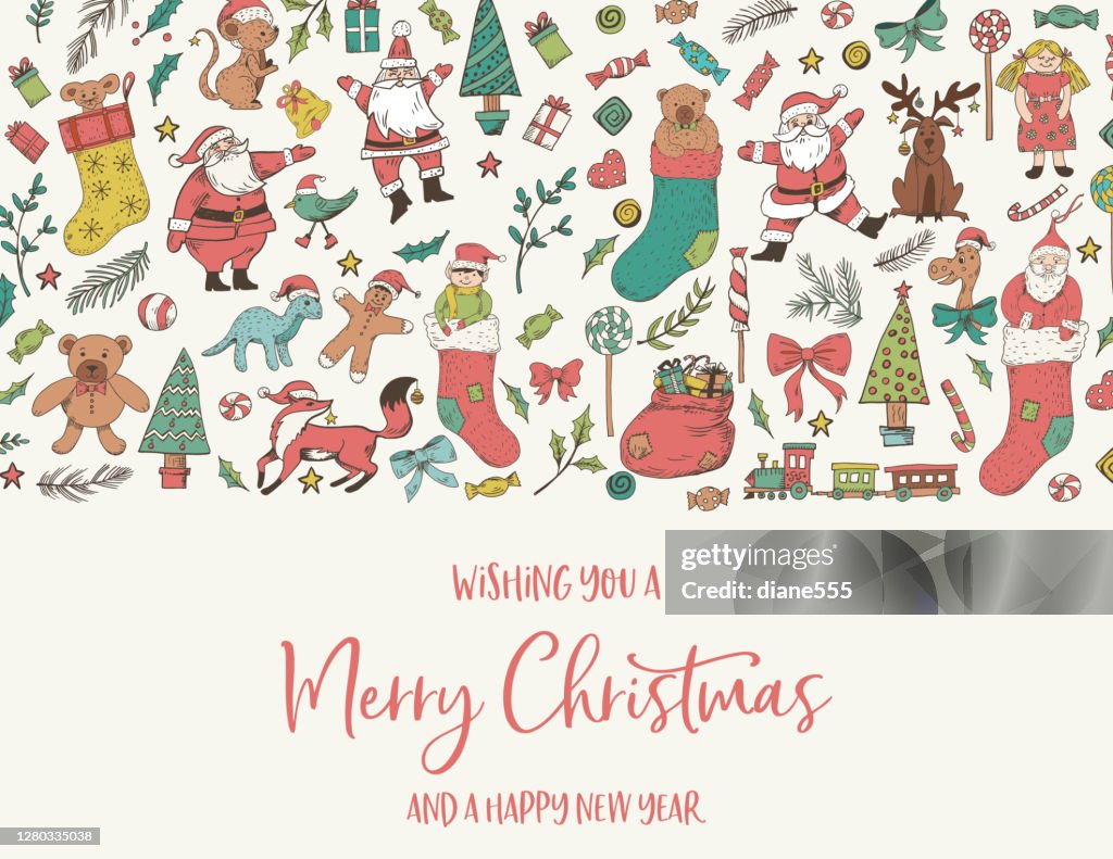 Doodled Christmas Card Template