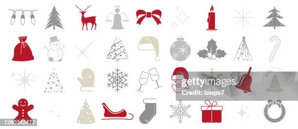 weihnachten vektor editierbar und skalierbar bei jeder größe - sammlung von 36 icons - frozen drink stock-grafiken, -clipart, -cartoons und -symbole