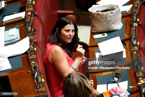 The deputy Jole Santinelli in the Chamber of Deputies during the continuation of the discussion of the bill concerning the amendments to the criminal...