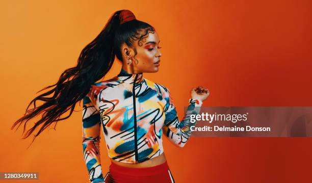 play with my hair not my feelings - ponytail stock pictures, royalty-free photos & images