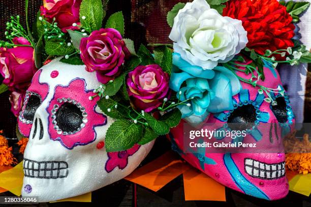 the day of the dead in mexico - la catrina stock-fotos und bilder