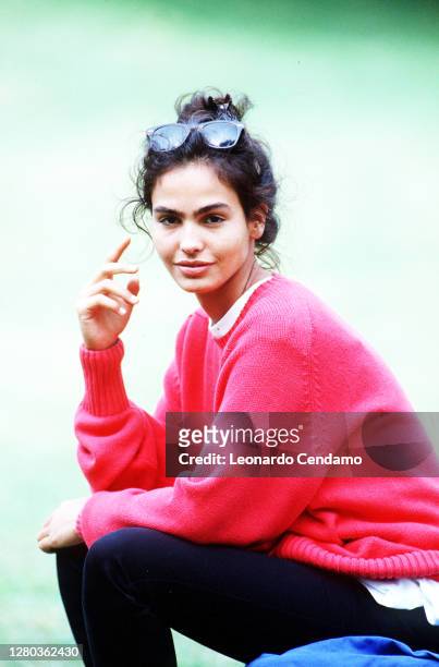 Spanish model and actress Inés Sastre, Lido, 10th September 1995.