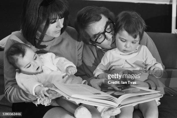 Scottish actor and comedian Ronnie Corbett with his wife, actress Anne Hart, and daughters Sophie and Emma, January 1969.