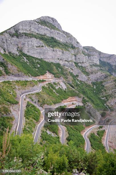 Curvy mountain road in Albania