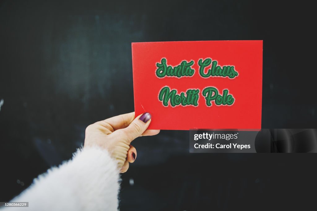Letter to Santa Claus in Christmas time