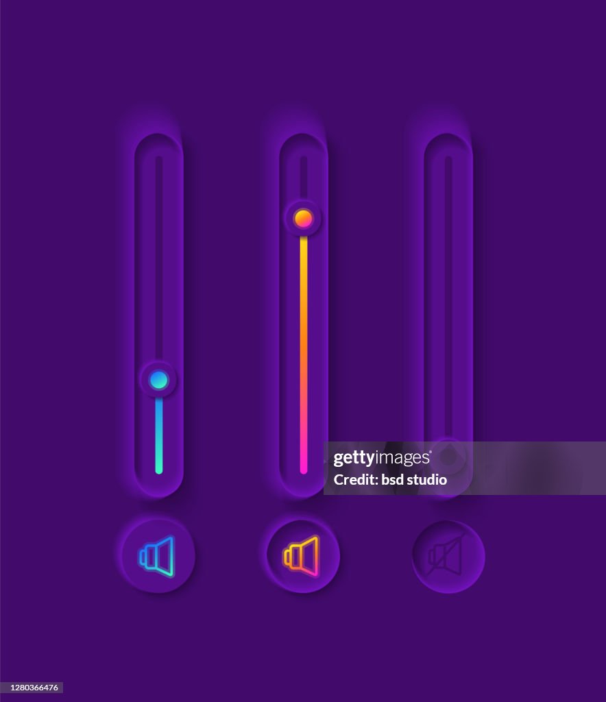 Volume Ui Example Volume Sliders Ui Elements Kit High-Res Vector Graphic - Getty Images