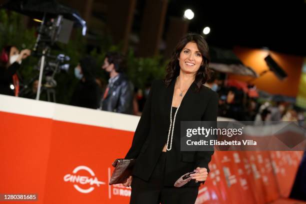 Virginia Raggi attends the red carpet of the movie "Soul" during the 15th Rome Film Festival on October 15, 2020 in Rome, Italy.