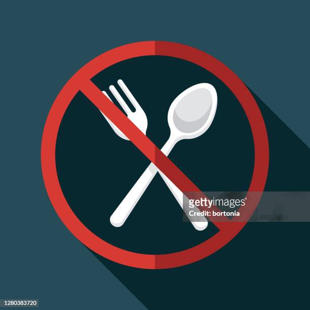 cutlery single use plastics ban icon - plastic cutlery stock illustrations