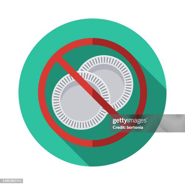 plate single use plastics ban icon - paper plate stock illustrations