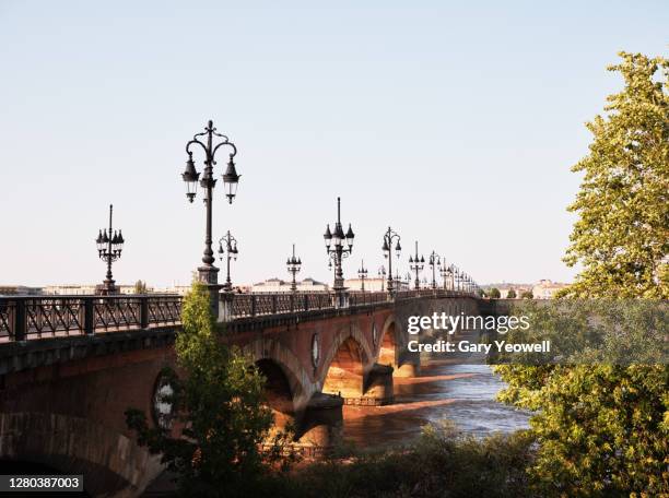 bridge over the river garonne bordeaux - bordeaux stock pictures, royalty-free photos & images