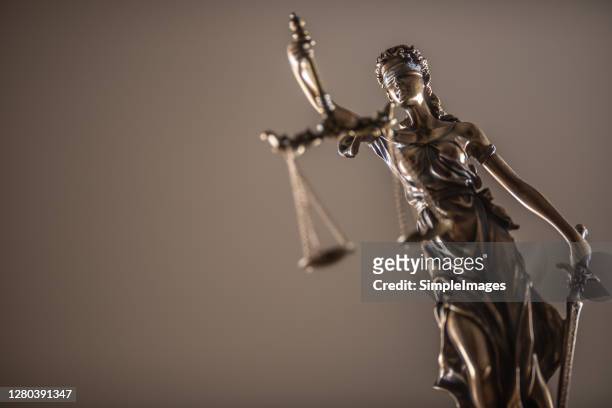 statue of the lady of justice with scales close-up. - guarding stock pictures, royalty-free photos & images