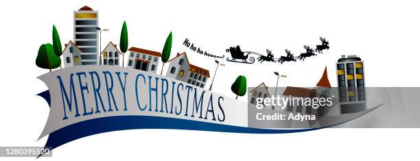 santa's sleigh - gift returns stock illustrations