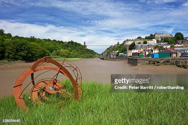 the river avon and clifton suspension bridge designed by isambard kingdom brunel, spanning the avon gorge, clifton, bristol, england, united kingdom, europe - clifton suspension bridge stock pictures, royalty-free photos & images