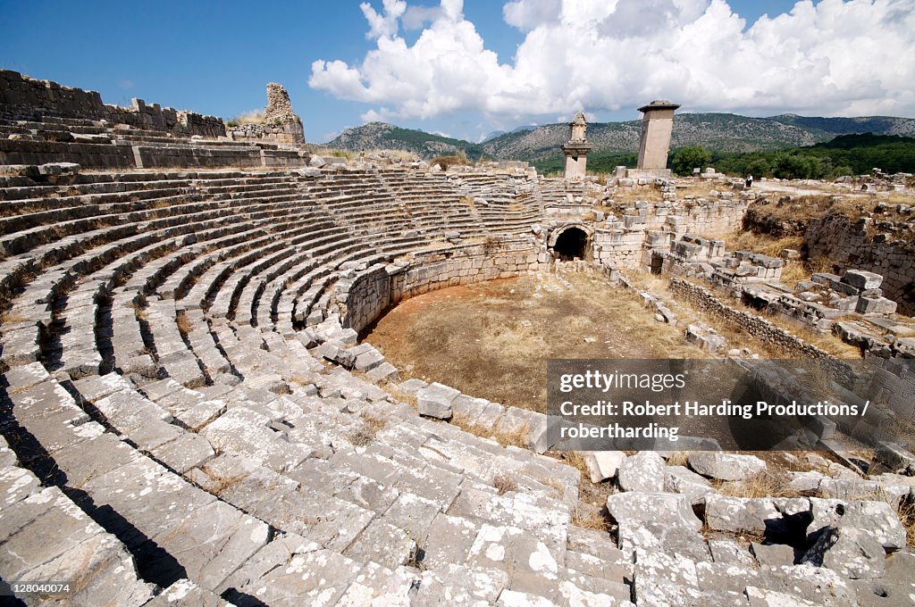 The amphitheatre at the Lycian site of Xanthos, UNESCO World Heritage Site, Antalya Province, Anatolia, Turkey, Asia Minor, Eurasia