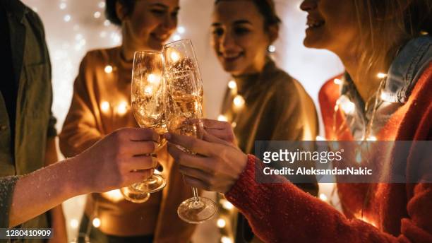 cheers to the new year! - new year new you 2019 stock pictures, royalty-free photos & images