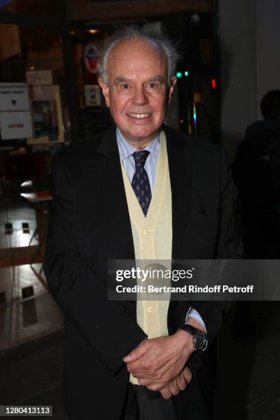 Frederic Mitterrand attends the Bernard Henri Levy's Documentary Presentation at Cinema Arlequin on October 14, 2020 in Paris, France.