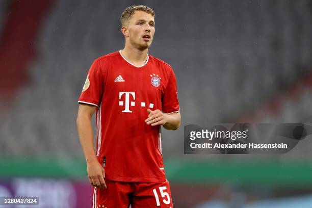 Jann-Fiete Arp of FC Bayern München looks on during the DFB Cup first round match between 1. FC Düren and FC Bayern Muenchen at Allianz Arena on...